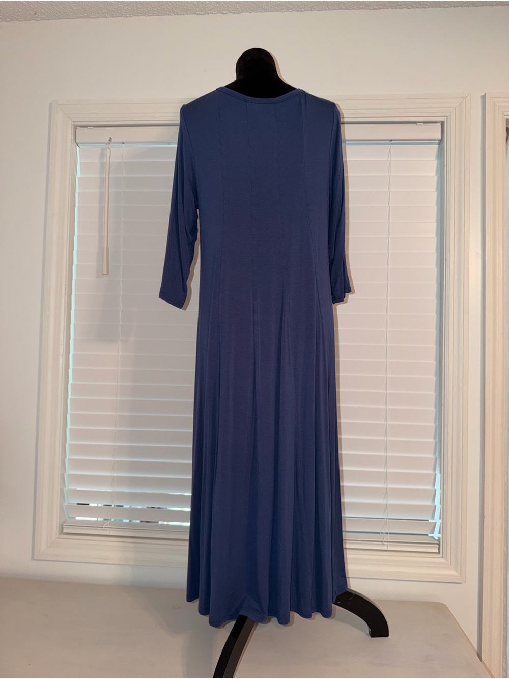 Hot Touch Dress Women’s XL Blue Soft Stretch Long 3/4 Sleeve New Lagenlook - Picture 4 of 10